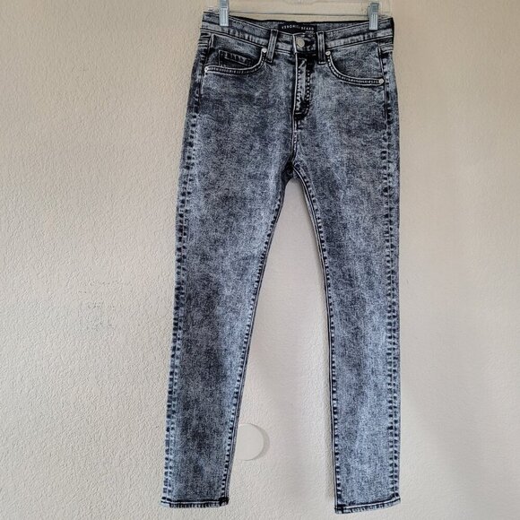 Veronica Beard Brooke Mid Rise Skinny Jeans Size 28 Black Acid Wash Stretchy Euc - Picture 1 of 10